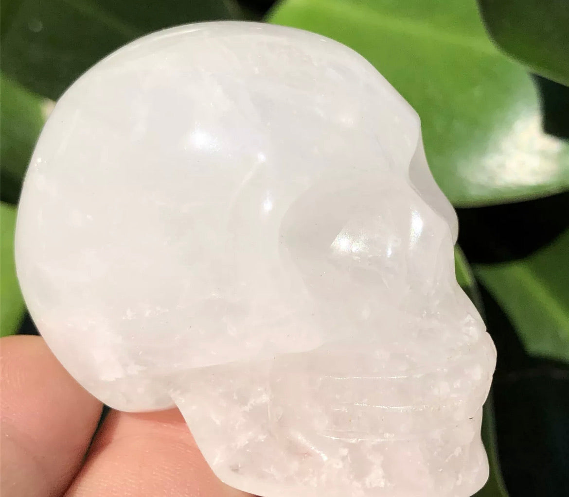 Natural Clear Quartz gemstone Skull