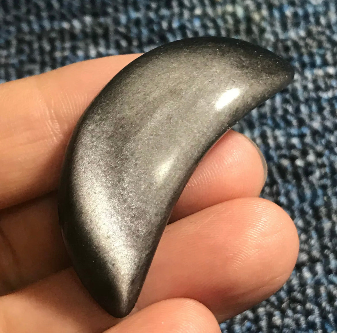 Natural Silver Obsidian Moon