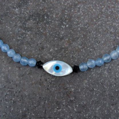 Mother of Pearl Protection Eye gemstone Anklet