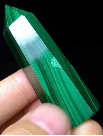 Natural Malachite Wand obelisk tower point crystal reiki point gemstone semiprecious