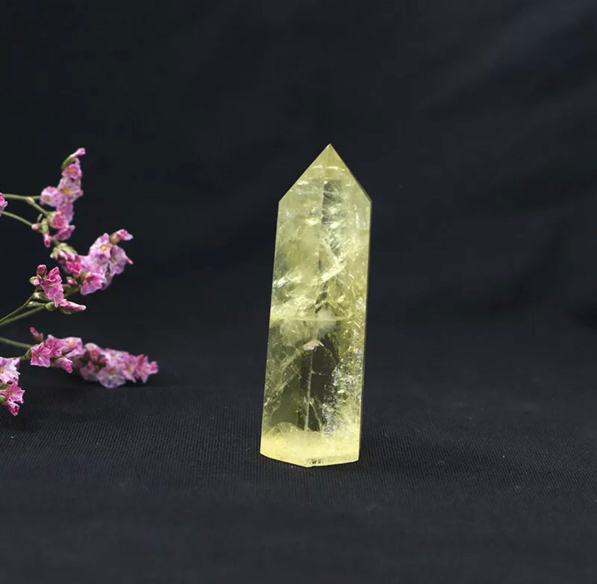 Natural Citrine Quartz  gemstone Obelisk Healing Crystal Point Wand Stone Rock