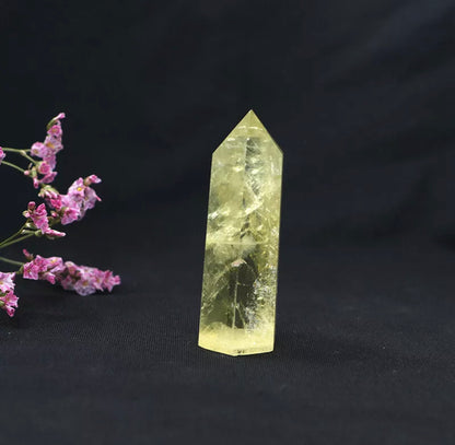 Natural Citrine Quartz  gemstone Obelisk Healing Crystal Point Wand Stone Rock