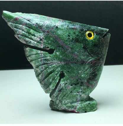 Natural Ruby Zoisite gemstone fish