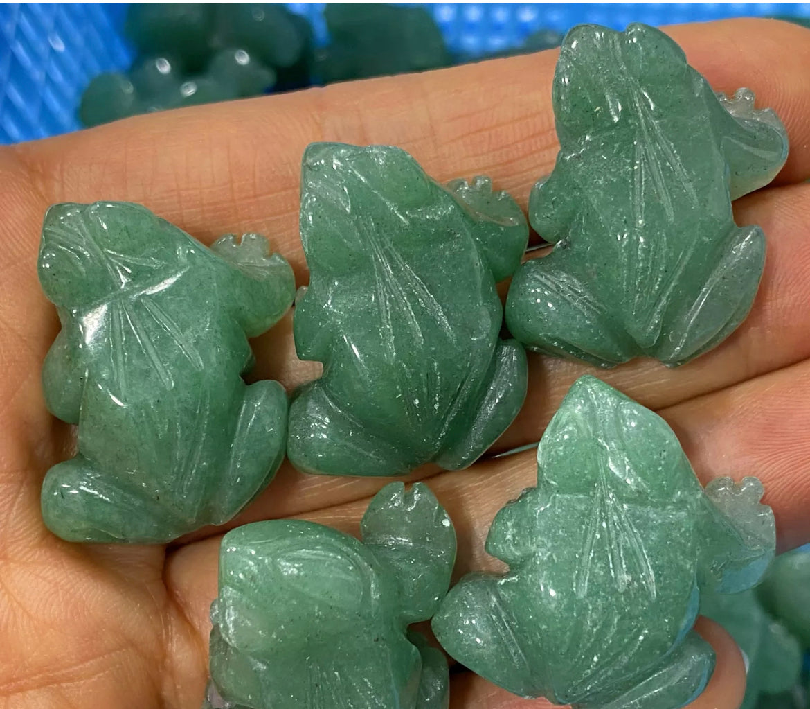 Natural Green Aventurine gemstone Crystal Frog