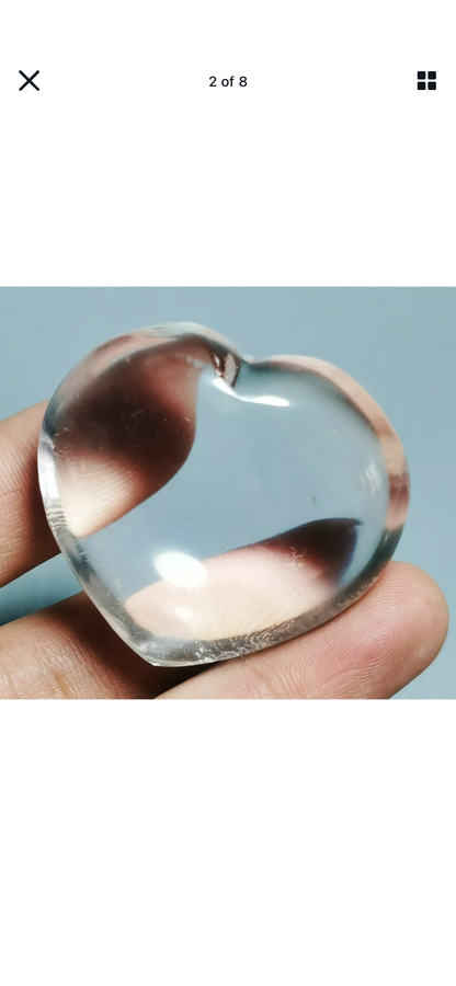 Natural Clear Quartz Crystal Sphere Heart Crystal Reiki Stone Healing
