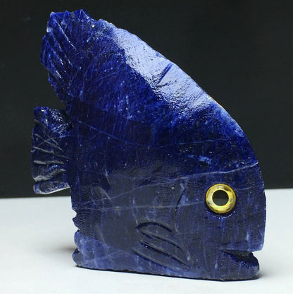 Natural Sodalite gemstone Fish Figurine