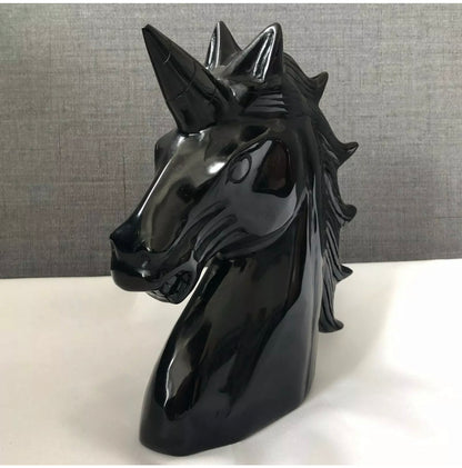 Natural black obsidian unicorn