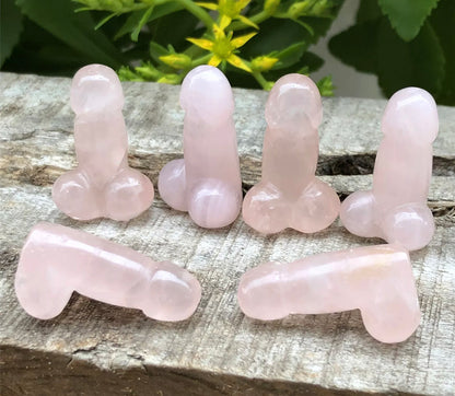 Natural Rose Quartz gemstone Penis (Mini)