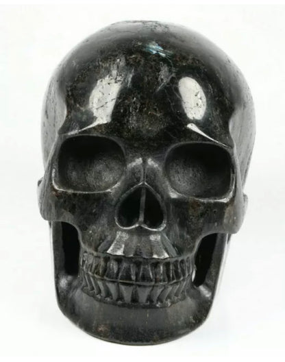 Natural Astophyllite Carved Crystal gemstone Skull figurine