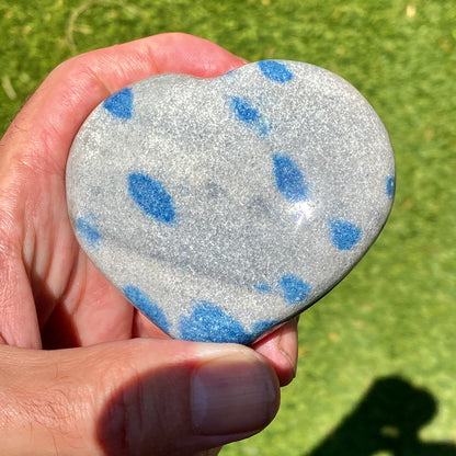 Natural Blue AZURITE in K2 JASPER heart Rare Find