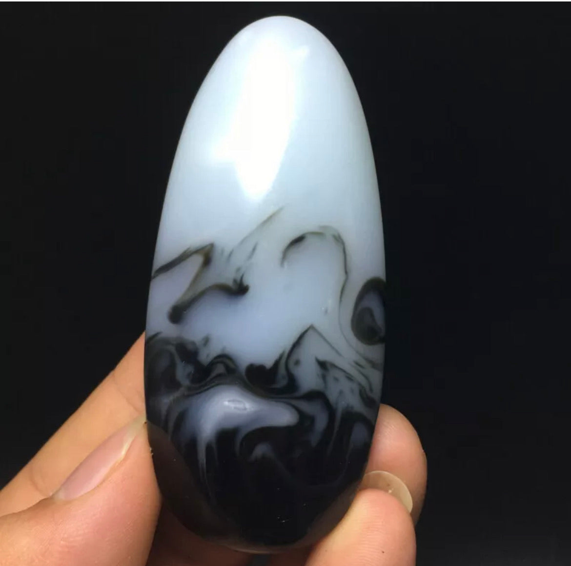 Natural Chalcedony Rock Palm Stone