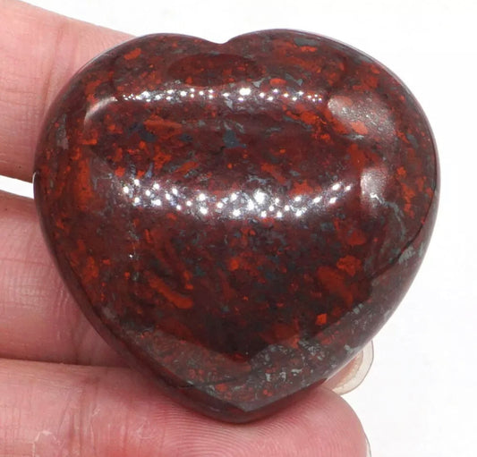 Natural Blood Flower Jasper Gemstone Heart