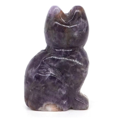 Amethyst gemstone carved Kitty Cat