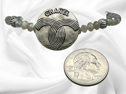 Vintage  Designer Button Gemstone Bracelet