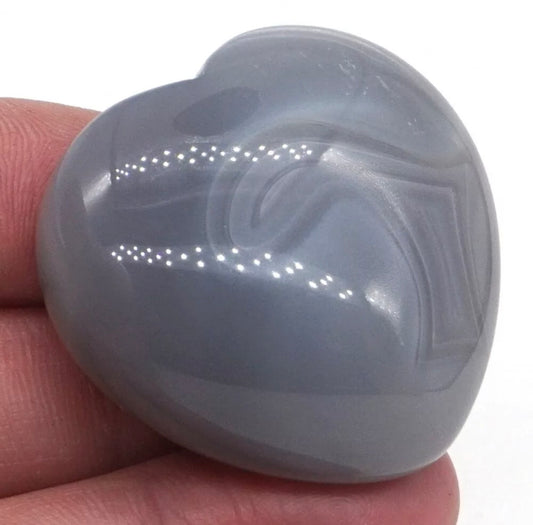 Natural Grey Agate Heart