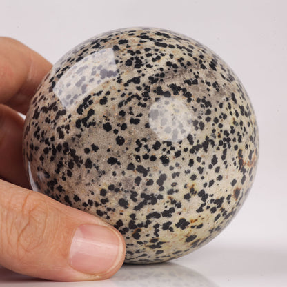 Natural Semiprecious gemstone Dalmatian Jasper crystal Ball sphere reiki healing