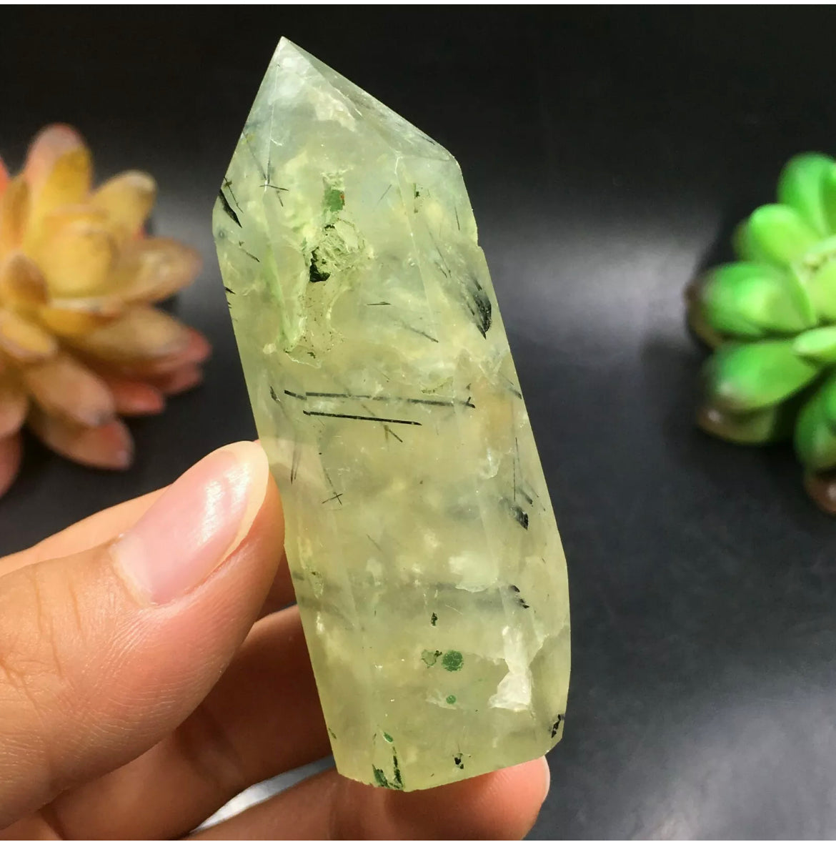 Natural Prehnite Crystal Wand