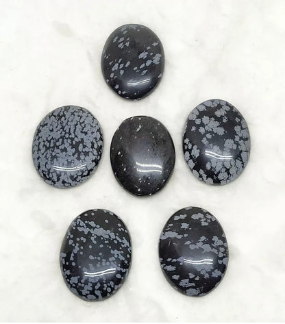 Natural Snowflake Obsidian Worry Stone