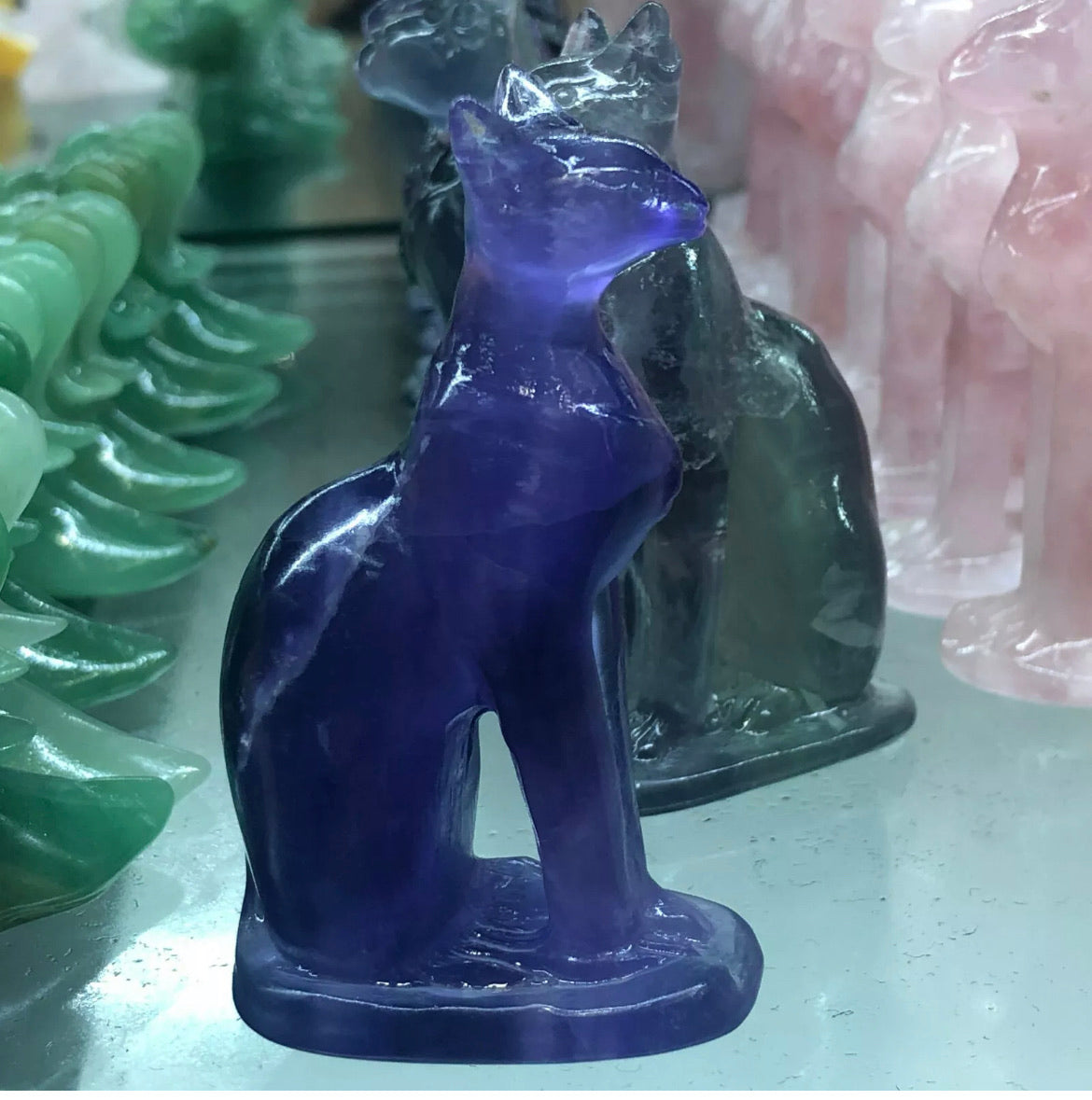 Fluorite Kitty Cat Figurine