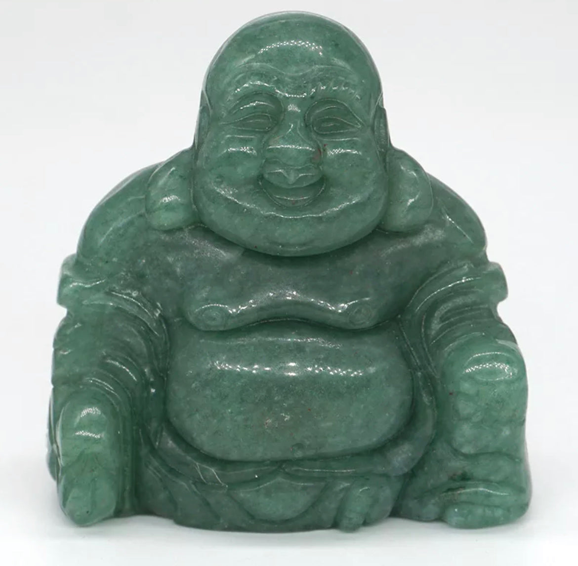 Natural Green Aventurine Crystal Laughing Buddha