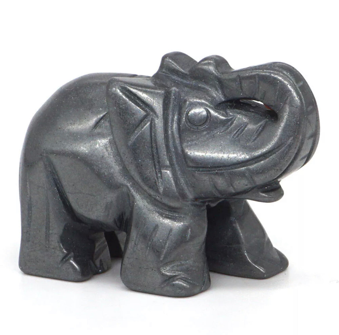 Elephant Figurine carved in Natural Hematite gemstone