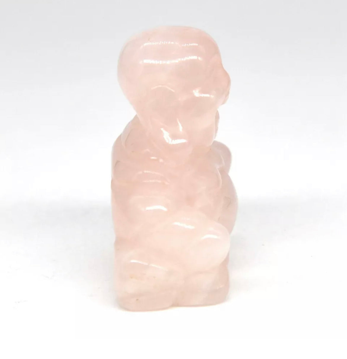 Natural Rose Quartz Crystal Laughing Buddha