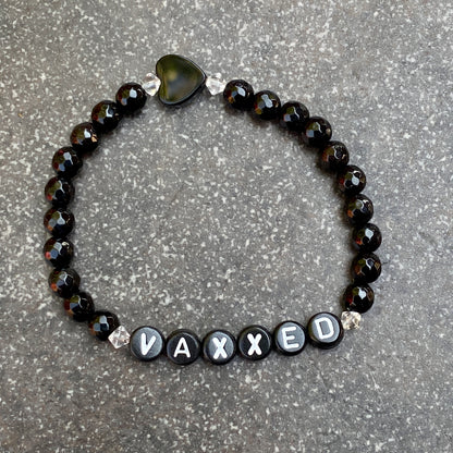Ladies or Men's VAXXED gemstone stretch bracelet