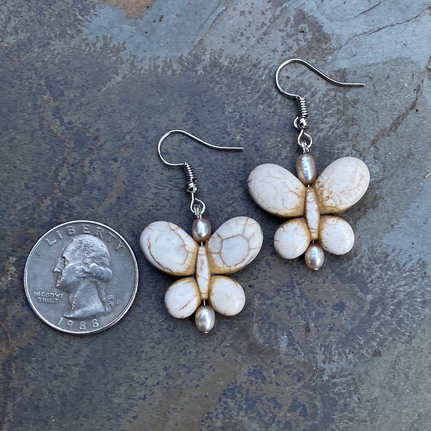 Women's Butterfly and Gemstone earrings