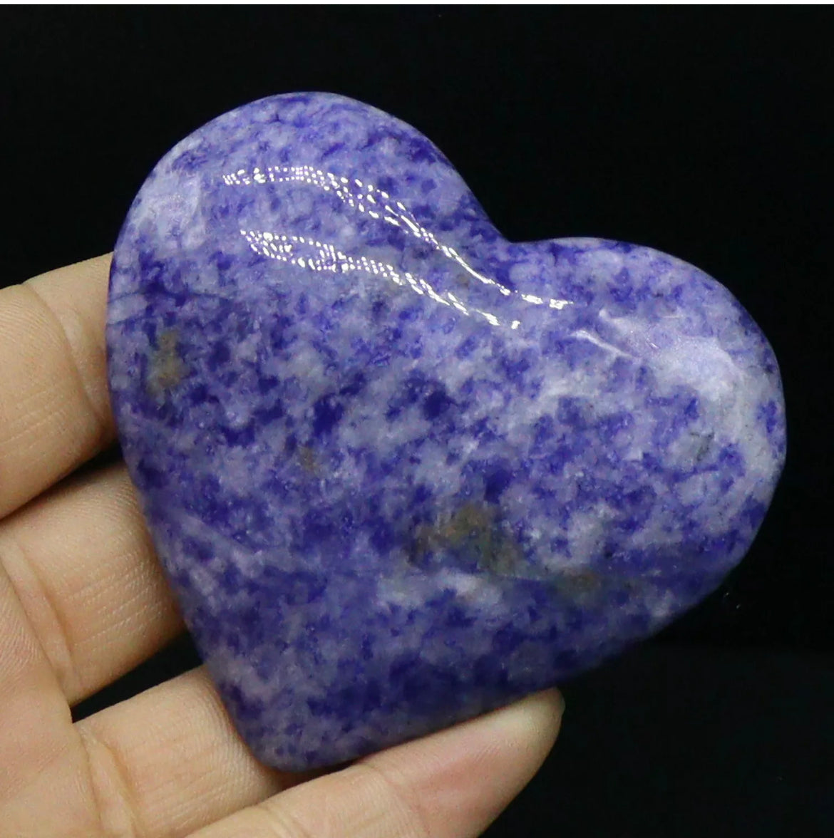 Natural Blue Spot Jasper semiprecious crystal gemstone heart figurine