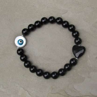 Chunky Evil Eye Protection gemstone Bracelet