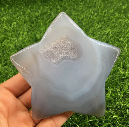Grey Agate Geode Star Large