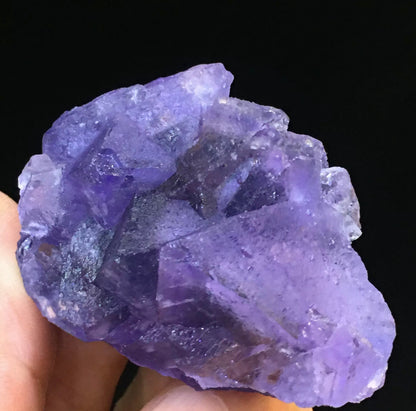 Natural Translucent Purple Octahedral Fluorite Crystal Mineral Specimen semiprecious gemstone