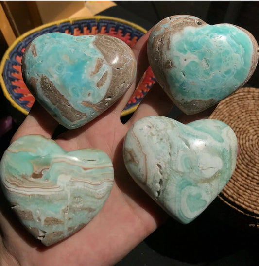 Natural Blue Aragonite Heart