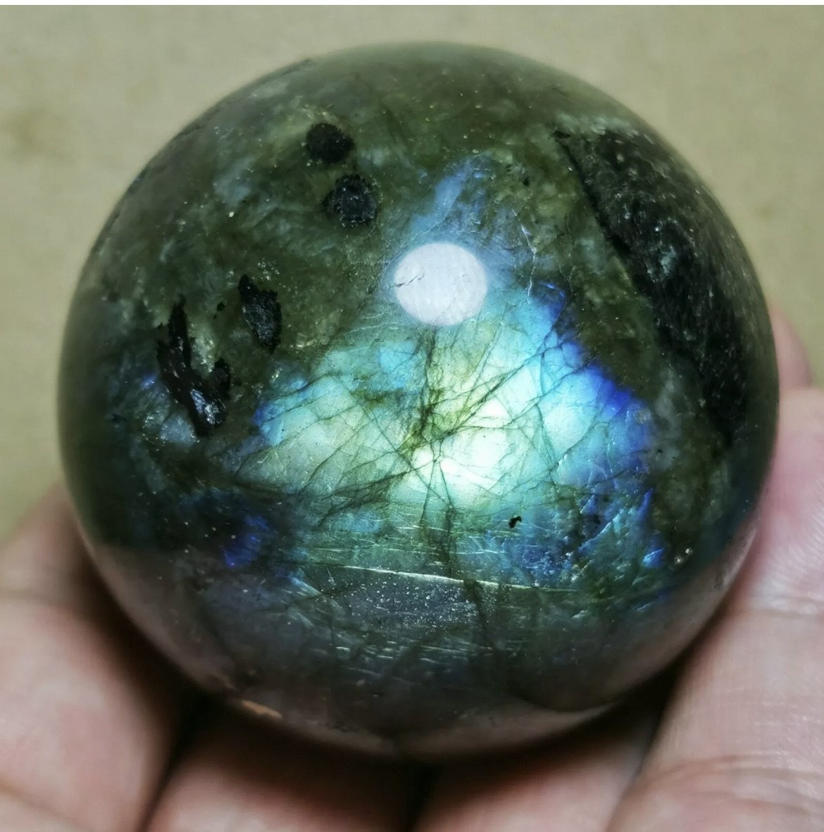 Natural Rainbow Labradorite  Healing Crystal Ball