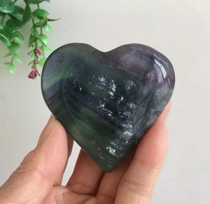 Rainbow Fluorite gemstone Heart