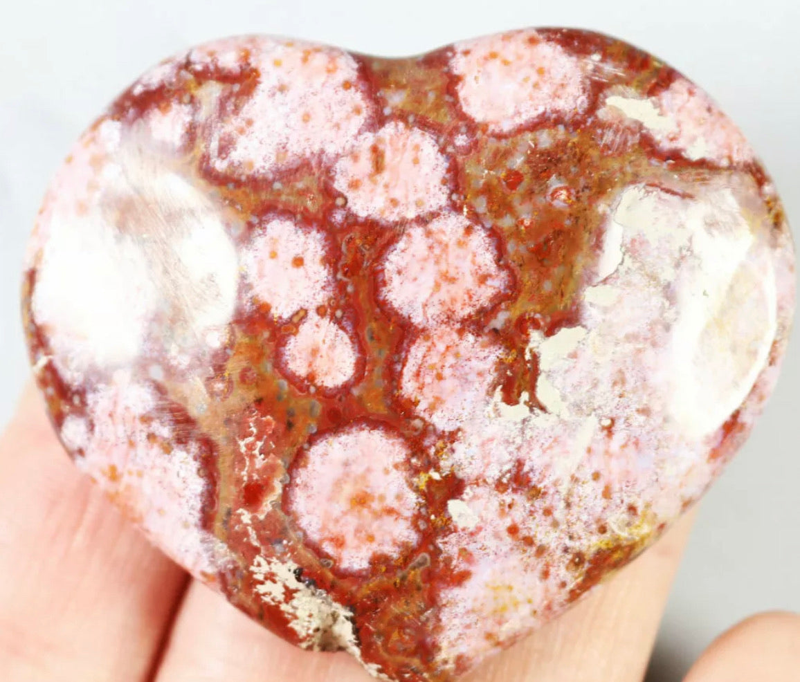Amazing Ocean Jasper Geode Heart