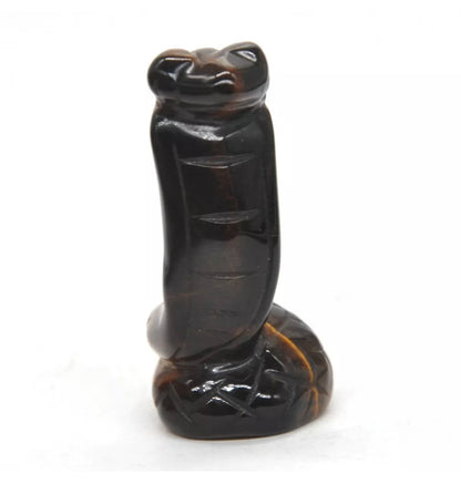 Natural Tiger Eye Crystal Snake Figurine