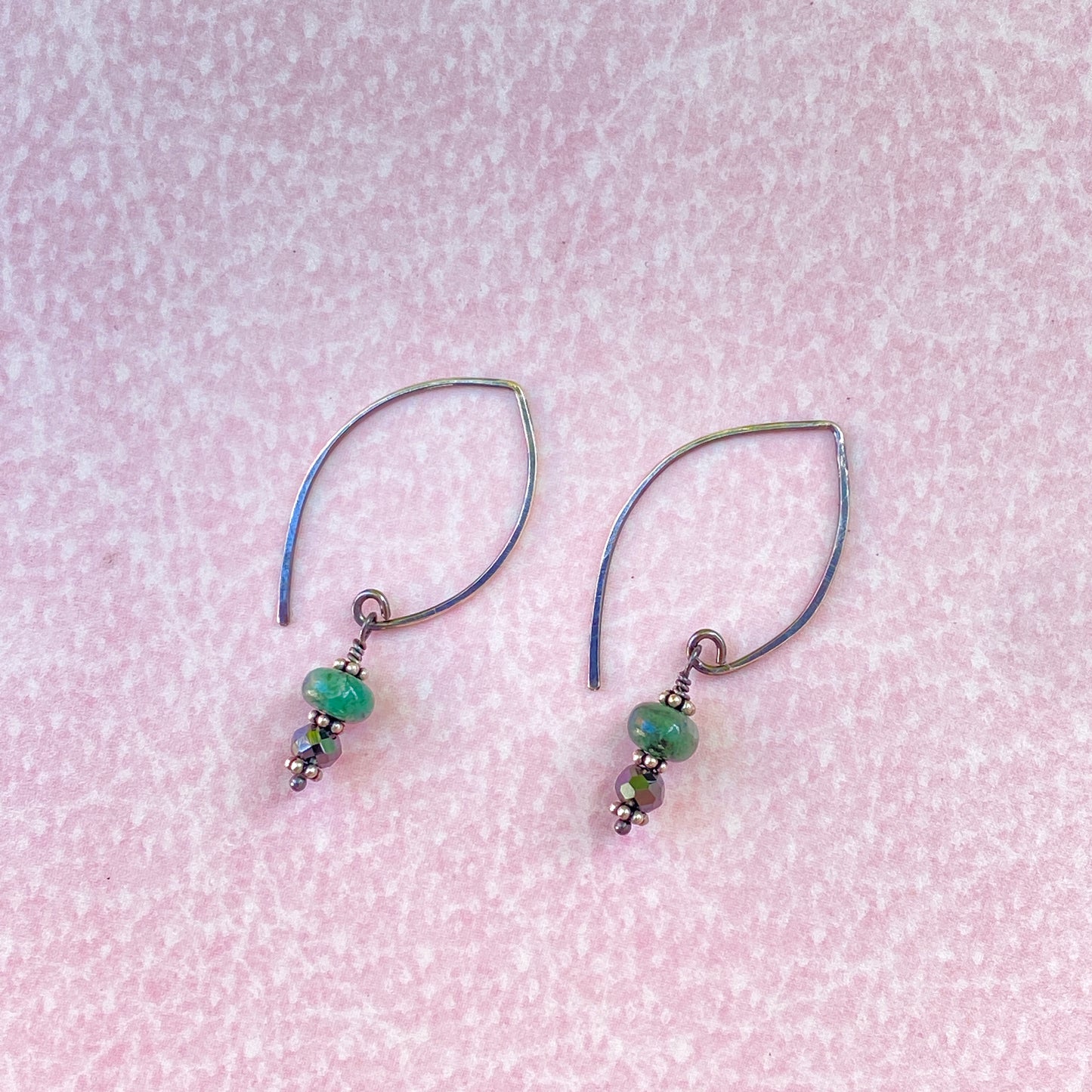 Black Diamond and Emerald gemstone Earrings