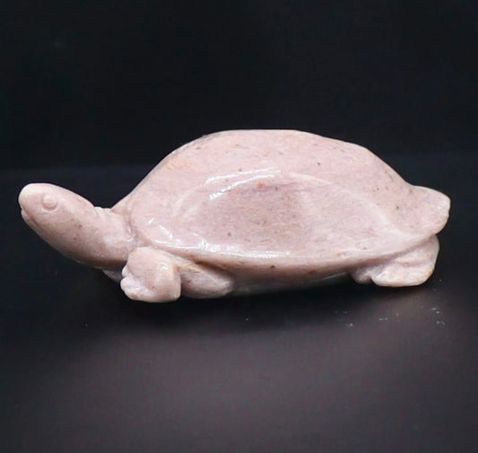 Natural Rhodonite Turtle Figurine