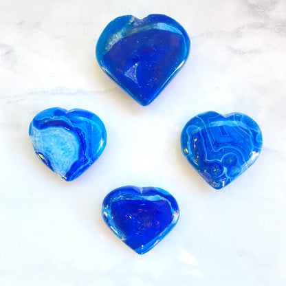 Blue onyx agate gemstone Heart