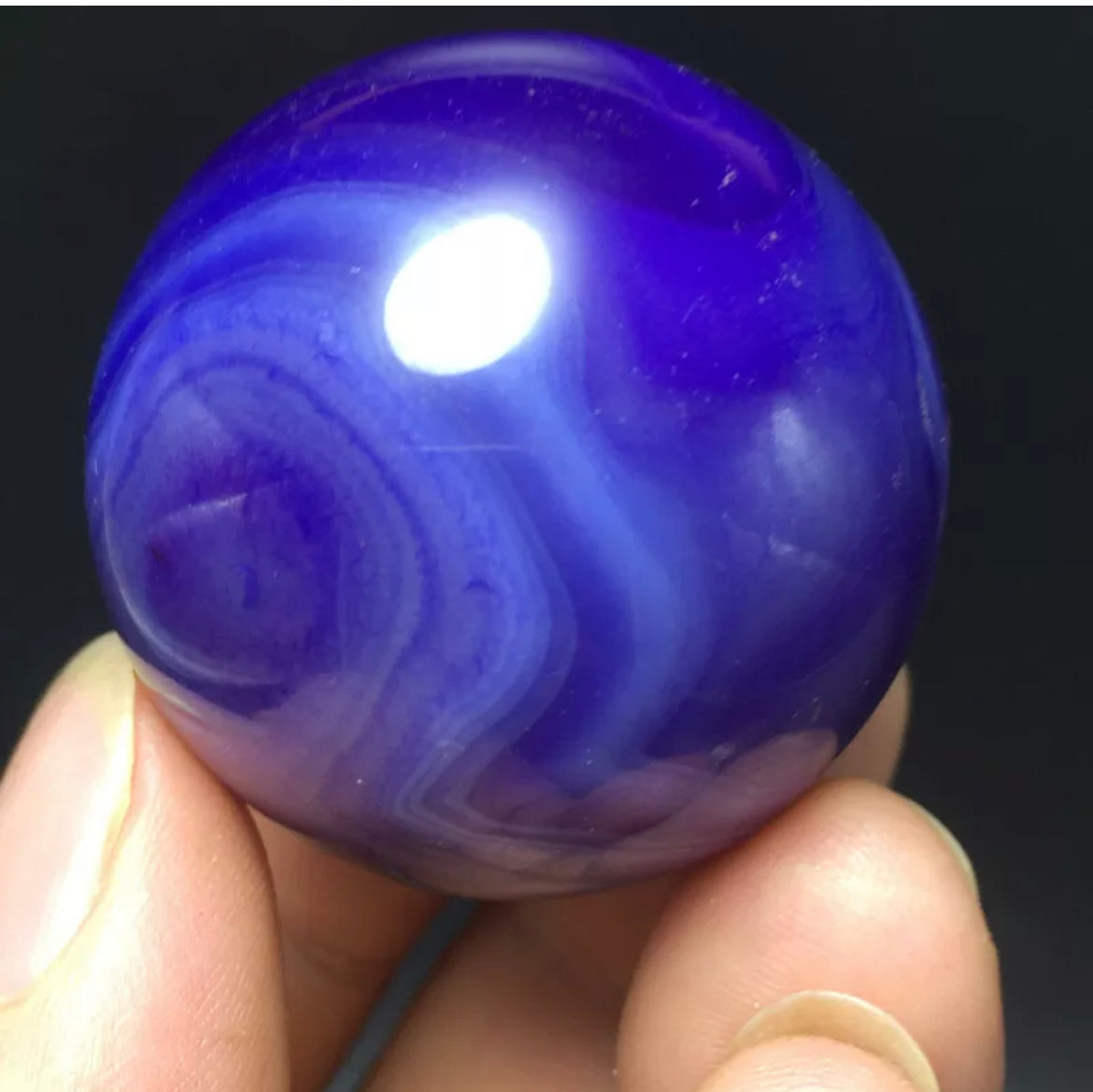 Natural purple Sardonyx Agate gemstone Sphere