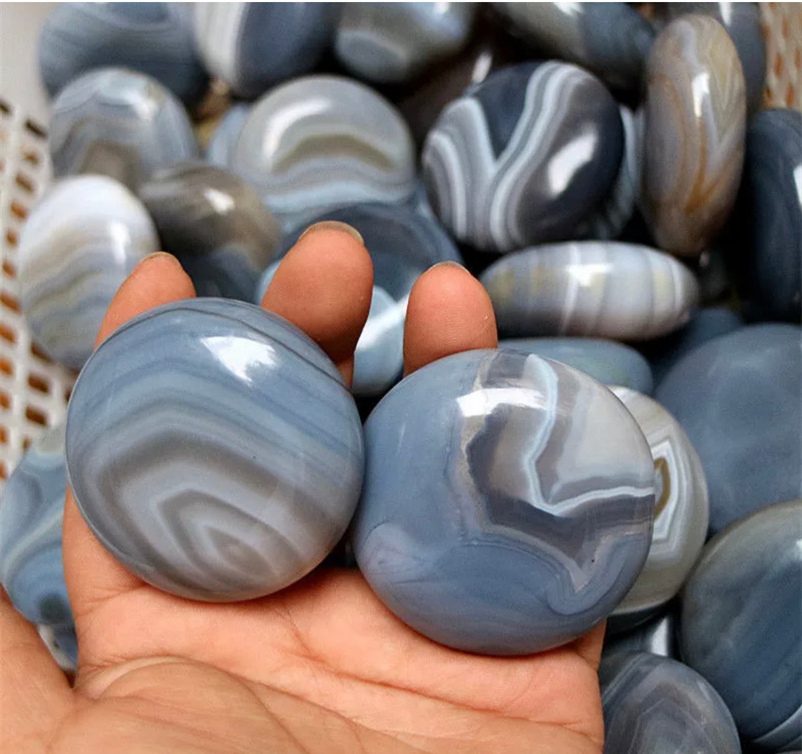 Blue lace agate on sale palm stone