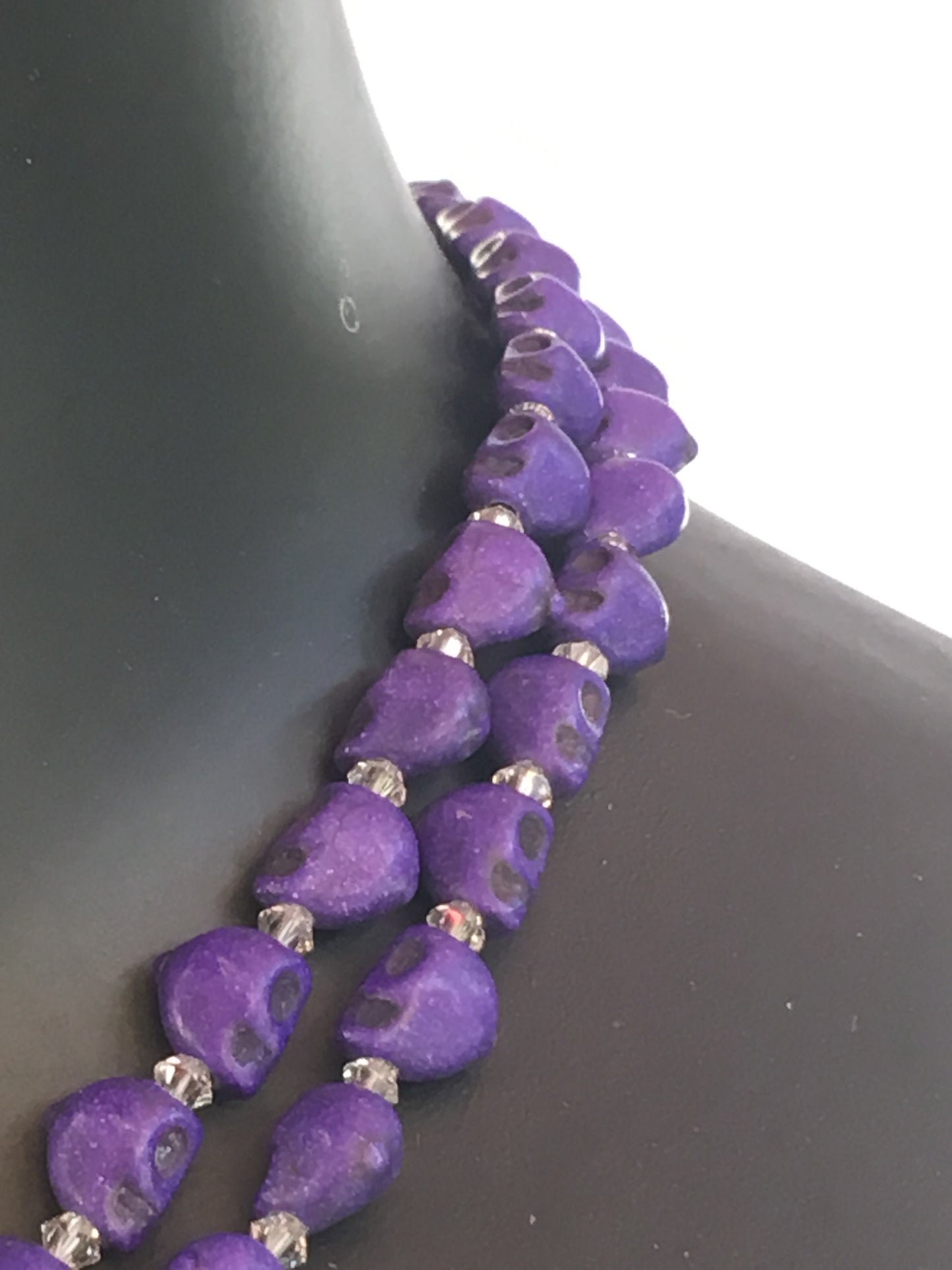 Purple Skull double Necklace