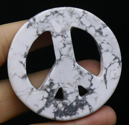 Natural White Turquoise Peace Sign