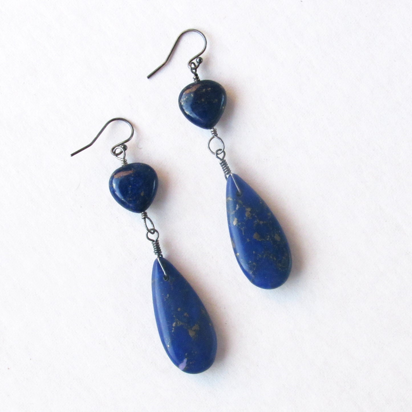 Lapis Lazuli gemstone Long Drop Earrings