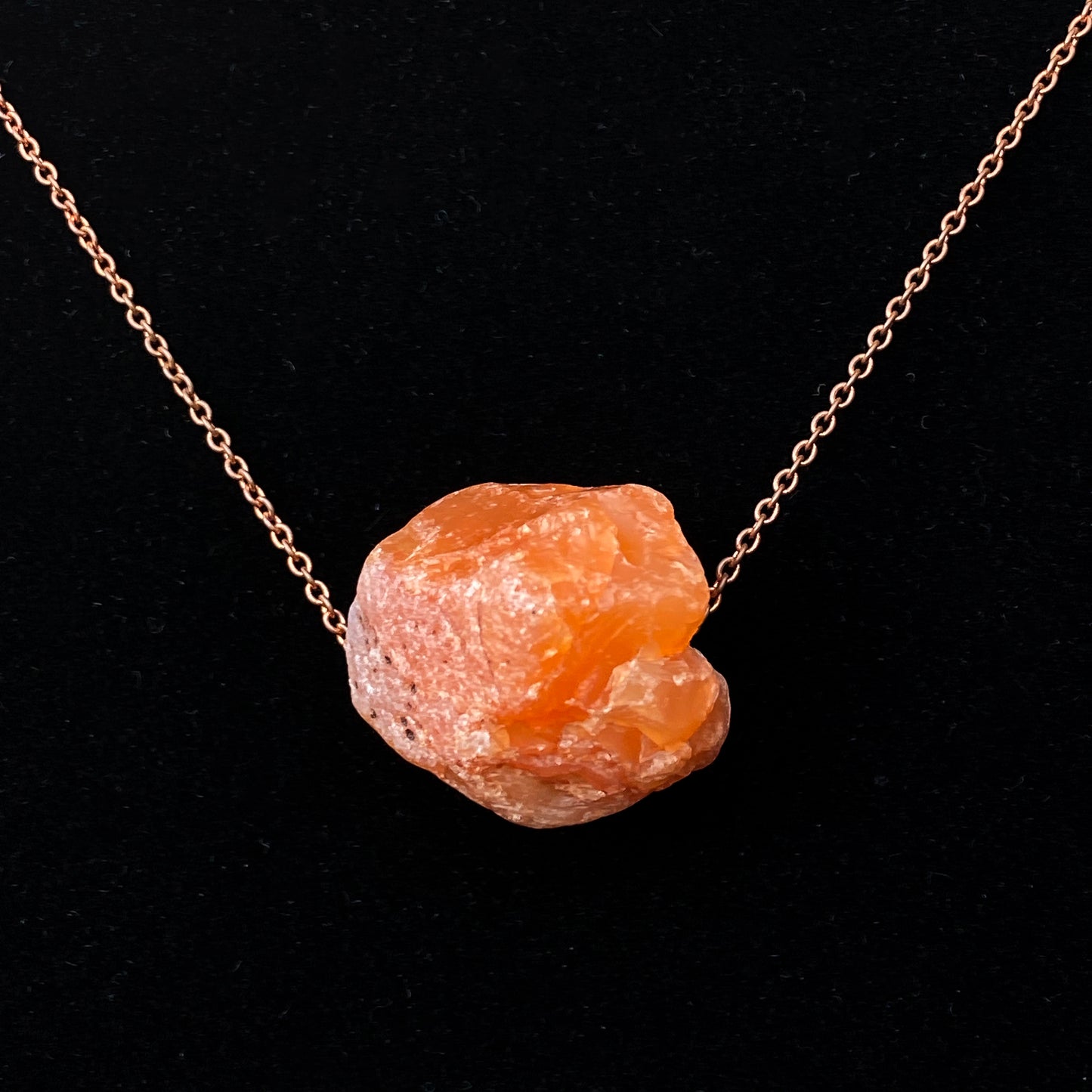 Carnelian gemstone with Copper Chain Choker