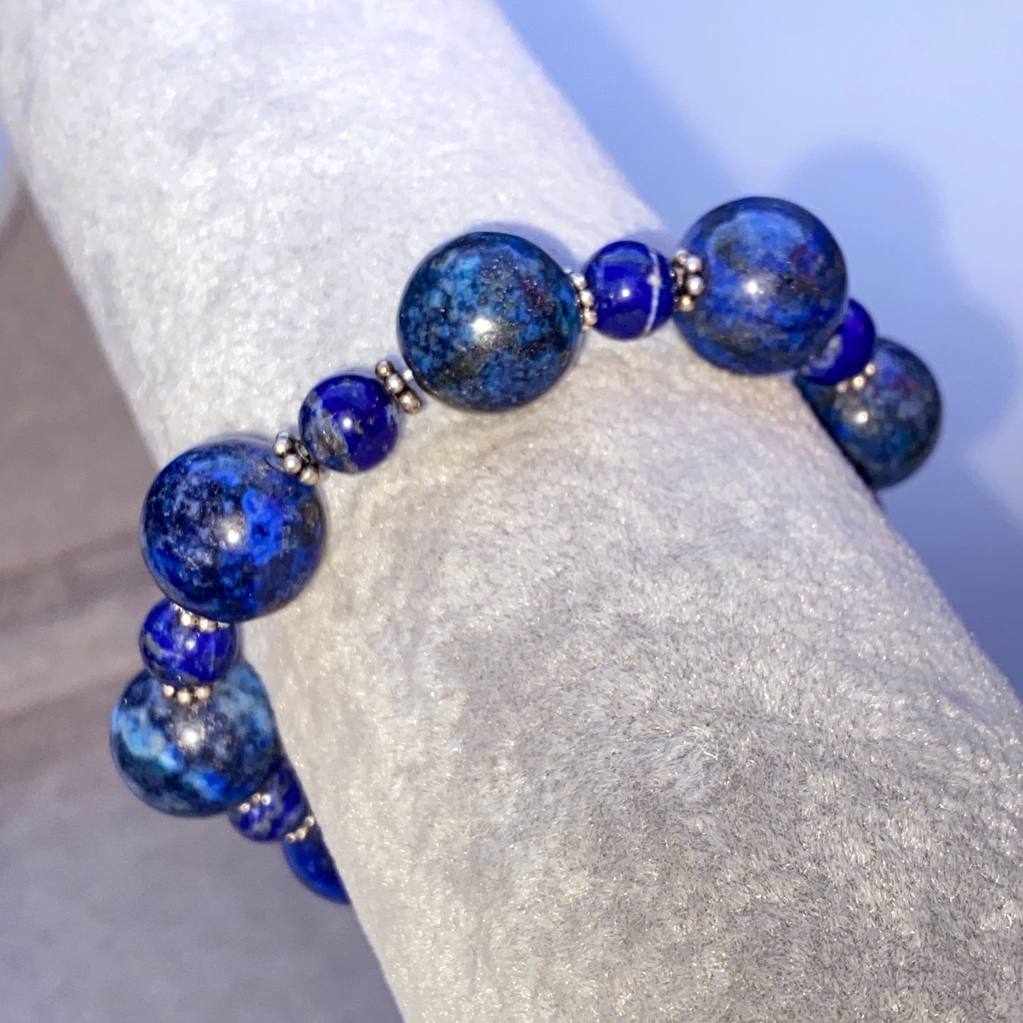 Lapis Lazuli gemstone and Sterling Silver Bracelet