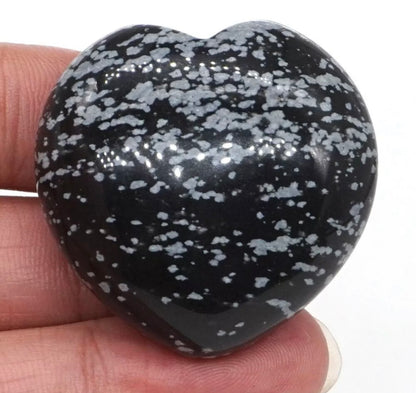 Natural Snowflake Obsidian Heart
