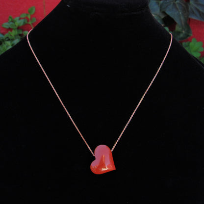 Red Jasper Floating Heart Necklace