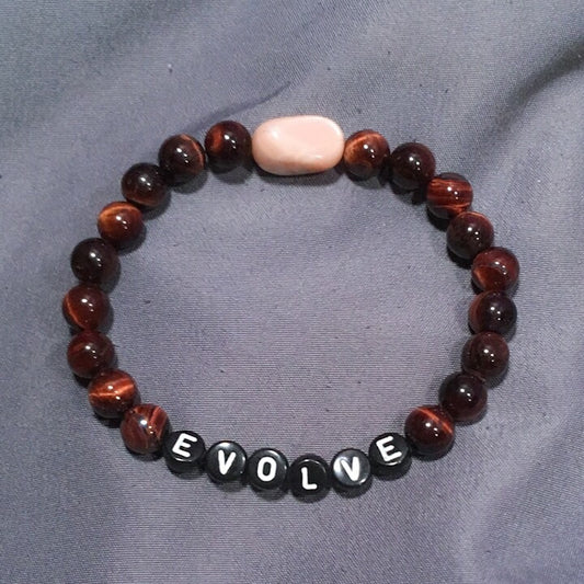 Mens Tiger Eye & Moonstone Gemstone “EVOLVE” Bracelet